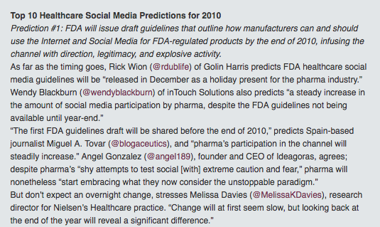 Top Healthcare Social Media Predictions 2010